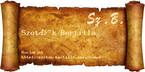 Szoták Bertilla névjegykártya